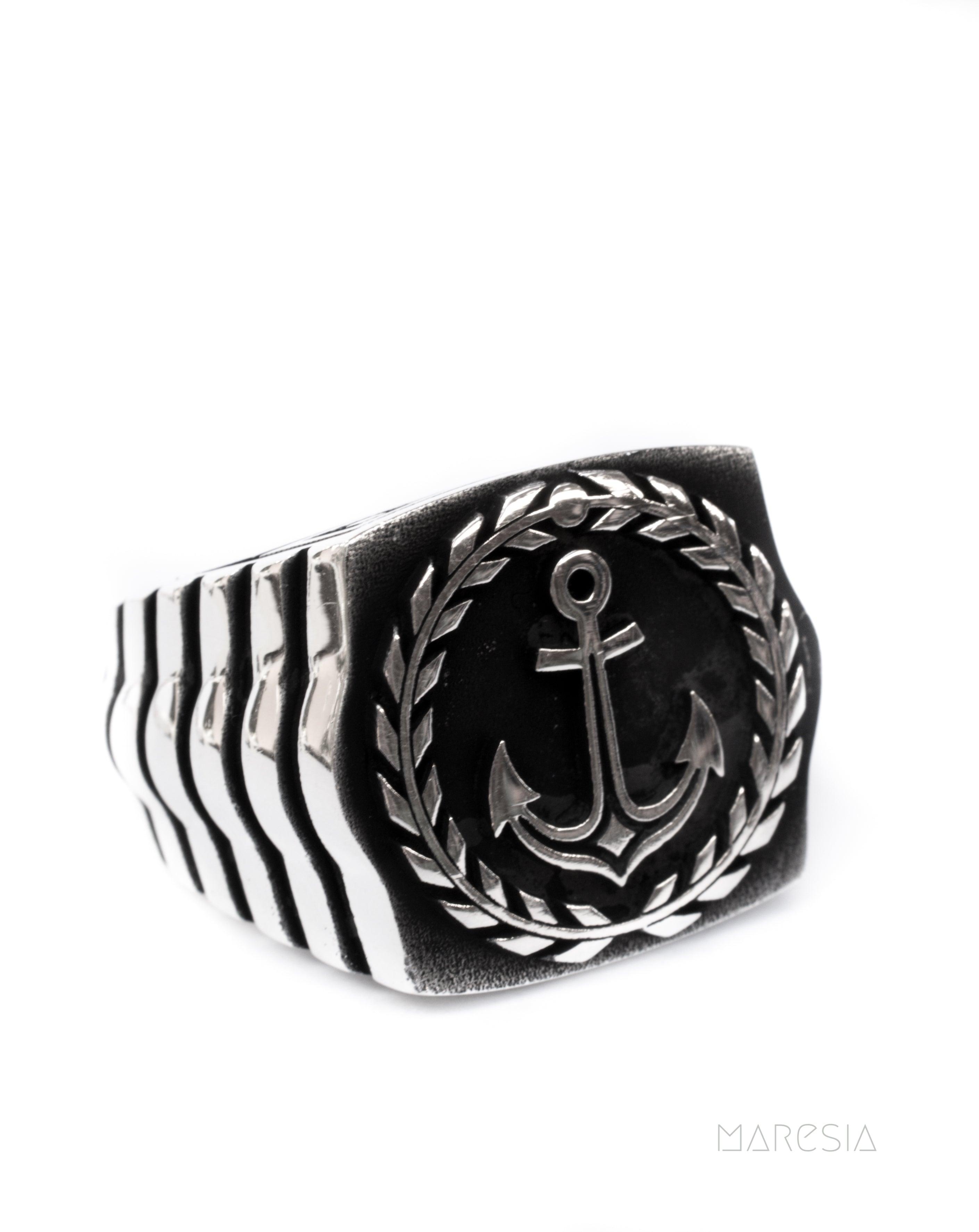 Anchor Men's Ring ~ Sterling Silver 925 ~ - Maresia Jewelry