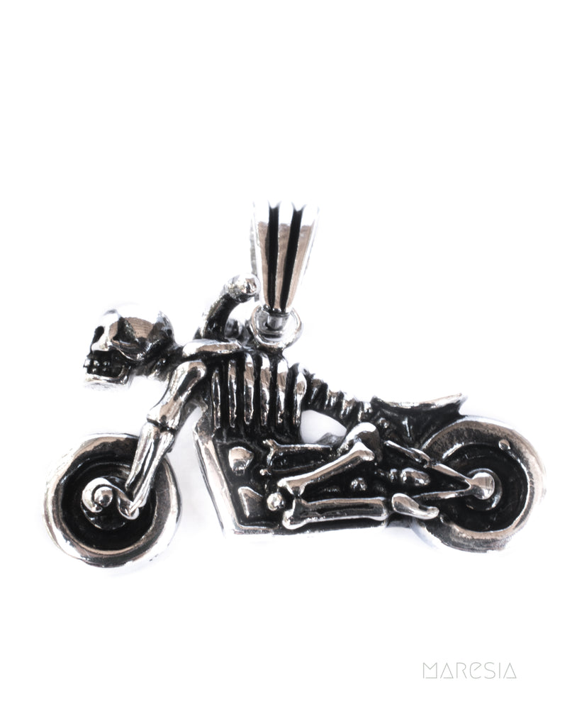 Motorcycle Men's Pendant ~ Sterling Silver 925 ~