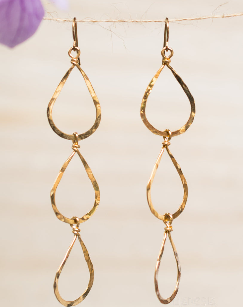 Ana Paula Tear Drop Earrings ~Gold Plated or Silver Plated ~ SME008 - Maresia Jewelry
