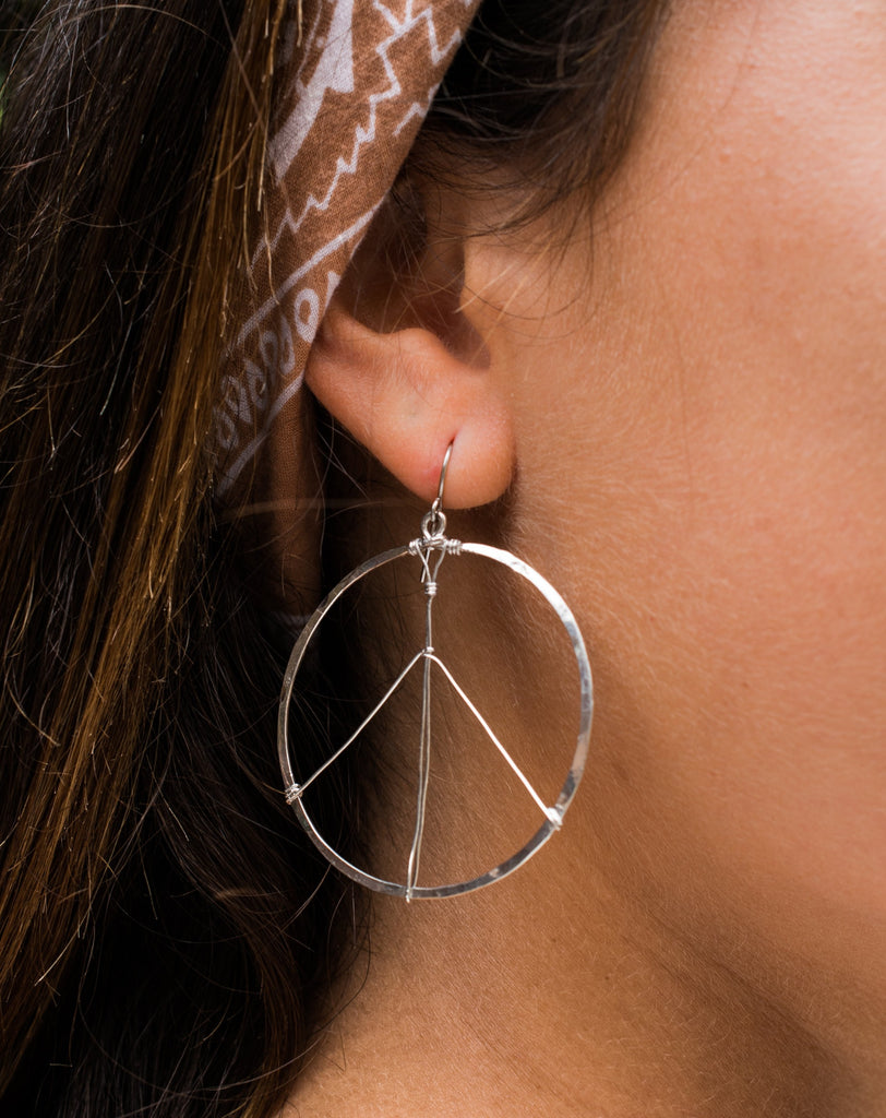 Peace Circle Earrings ~Gold Plated or Silver Plated ~ SME006 - Maresia Jewelry