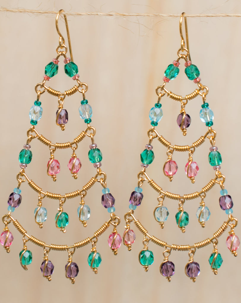 Stephanie Chandelier Earrings ~Gold Plated ~ SME037 - Maresia Jewelry
