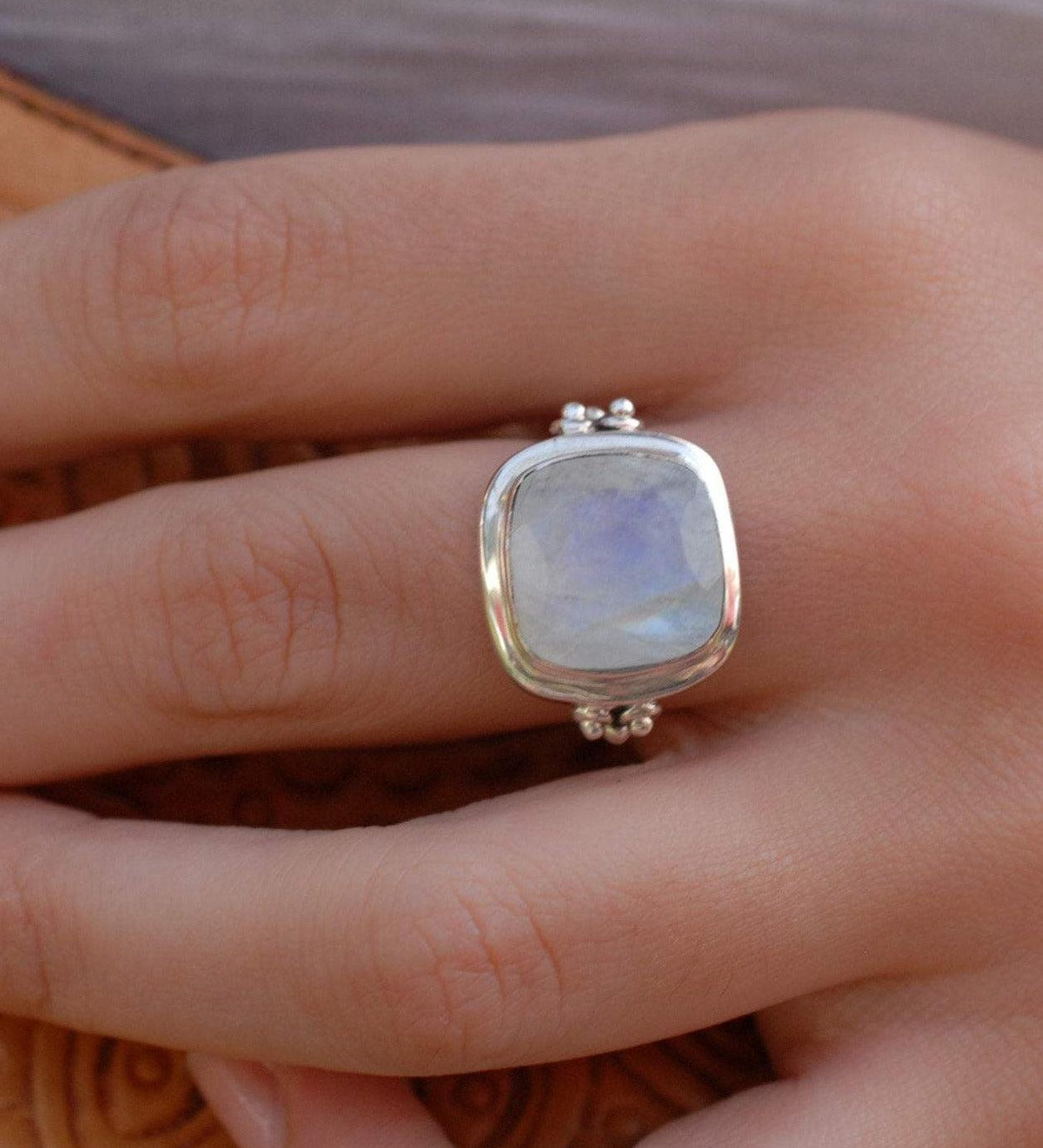 Alice Moonstone Ring ~ Sterling Silver 925 ~MR109 **Best Seller** - Maresia Jewelry