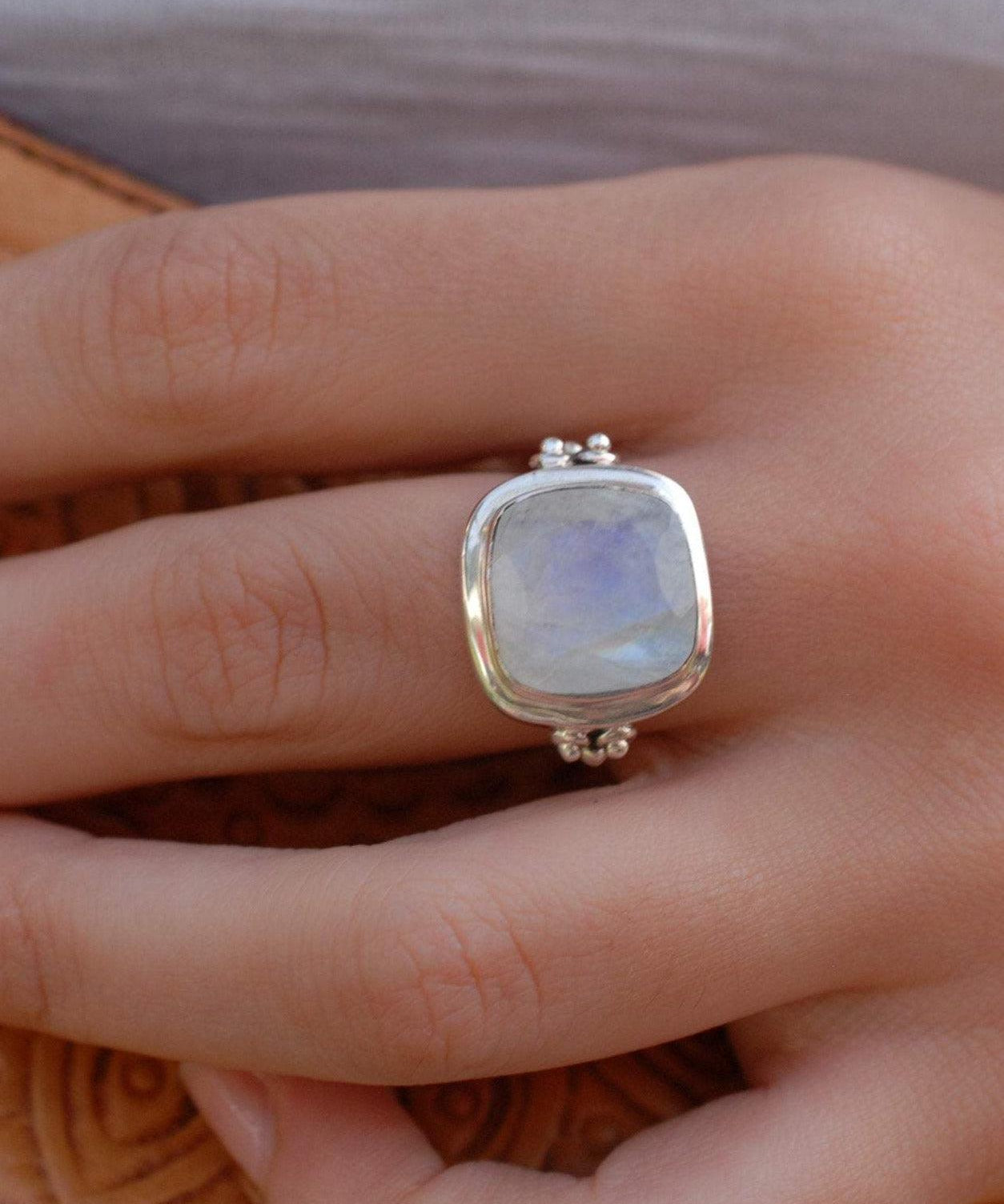 Alice Moonstone Ring ~ Sterling Silver 925 ~MR109 **Best Seller** - Maresia Jewelry