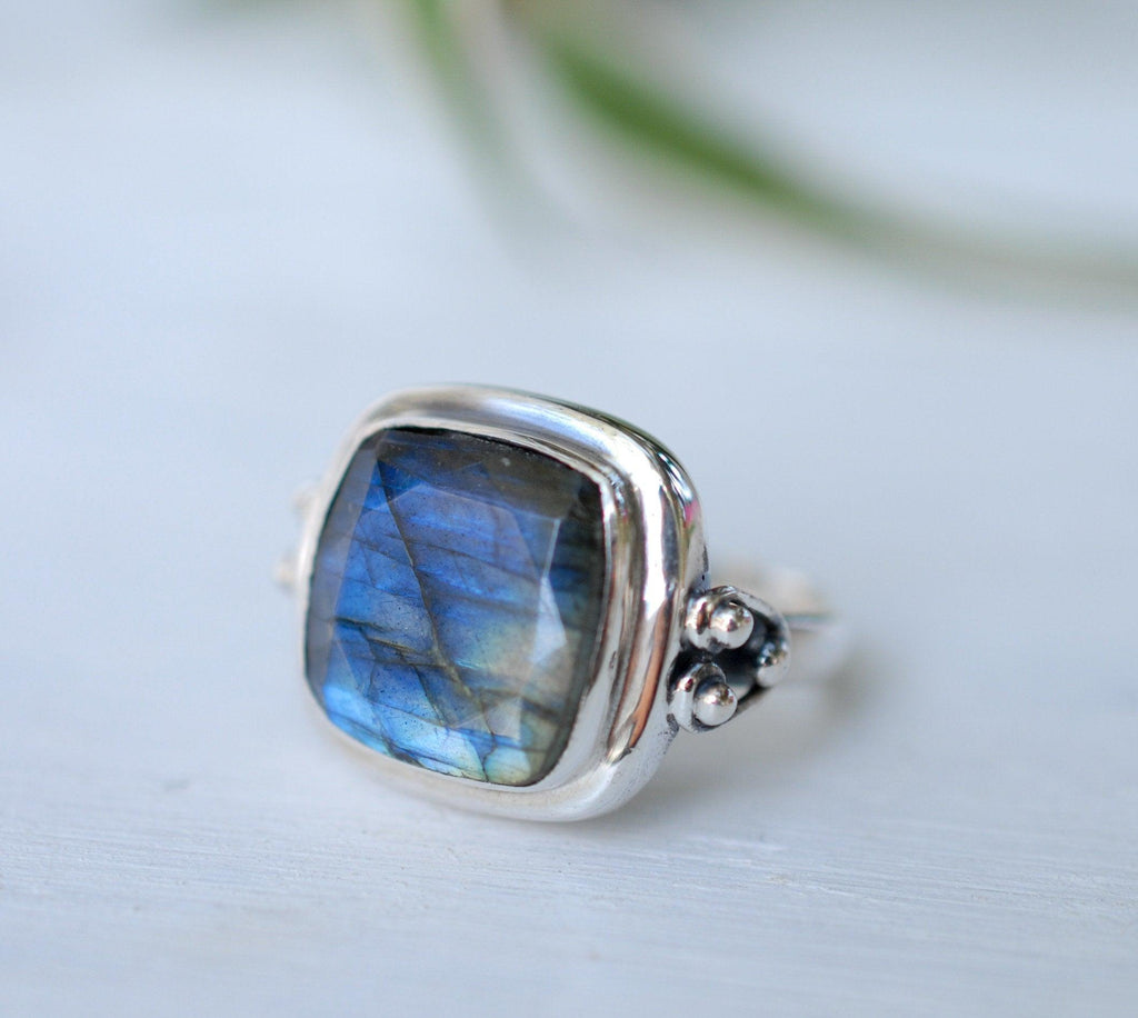 ■PaulSmith■Labradorite リング Labradorite Gemstone Ring In Sterling Silver Size US 8 1/2