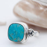 Turquoise Ring ~ Sterling Silver 925 ~ Handmade ~ Statement ~ Hippie ~ Bohemian ~ Jewelry ~Gift For Her ~Gemstone~December Birthstone~ MR259