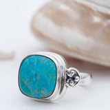 Turquoise Ring ~ Sterling Silver 925 ~ Handmade ~ Statement ~ Hippie ~ Bohemian ~ Jewelry ~Gift For Her ~Gemstone~December Birthstone~ MR259