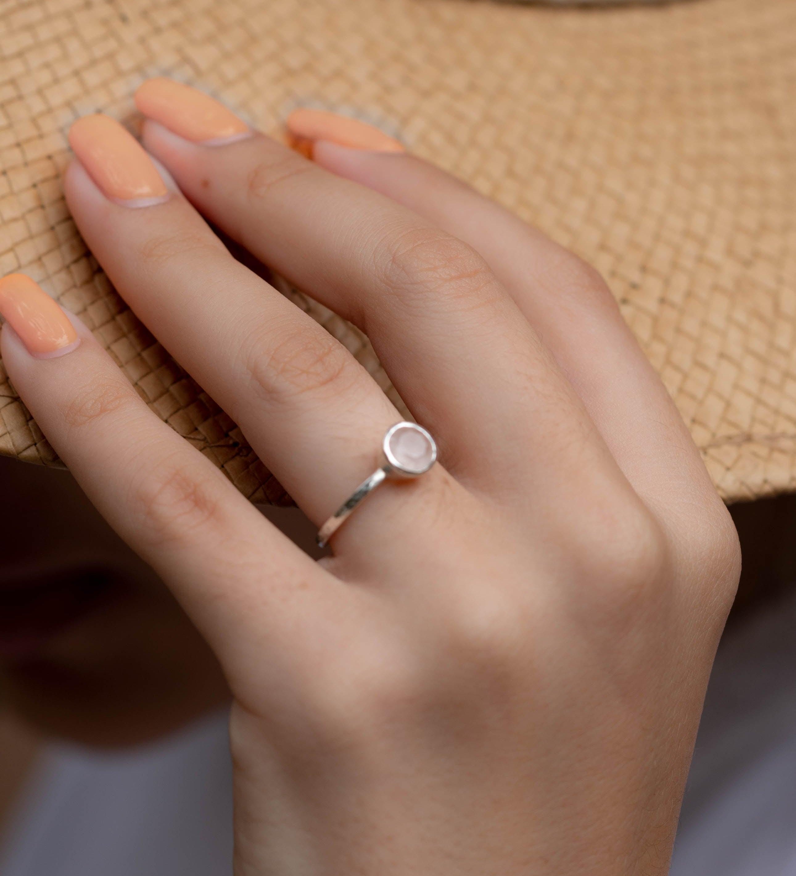 Aline Ring ~ Rose Quartz ~ Sterling Silver 925 ~ MR240 - Maresia Jewelry
