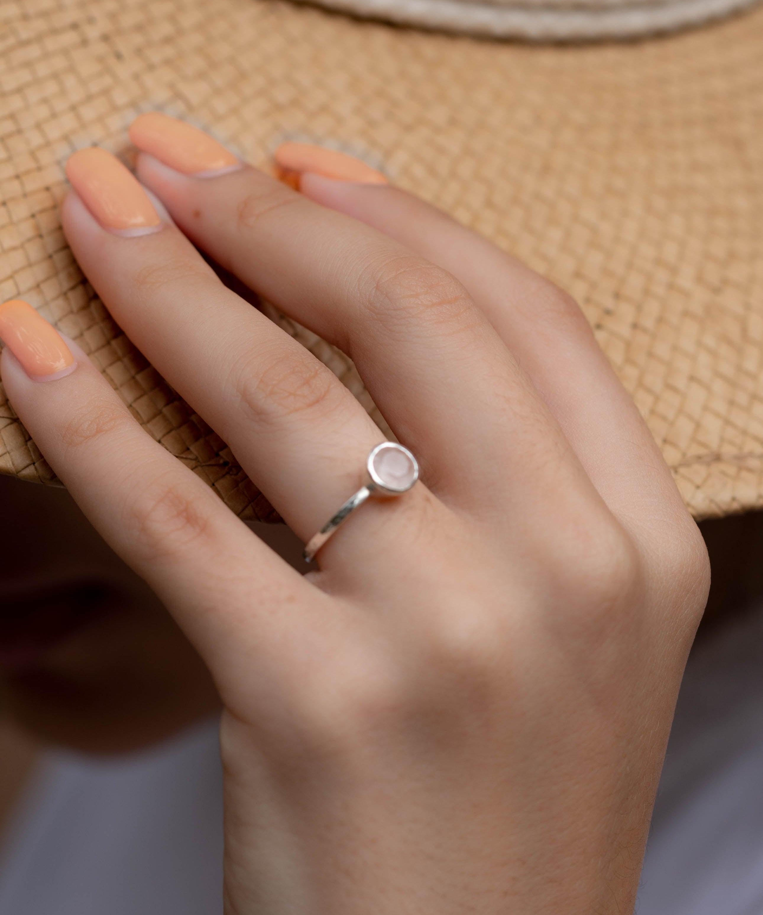 Aline Ring ~ Rose Quartz ~ Sterling Silver 925 ~ MR240 - Maresia Jewelry