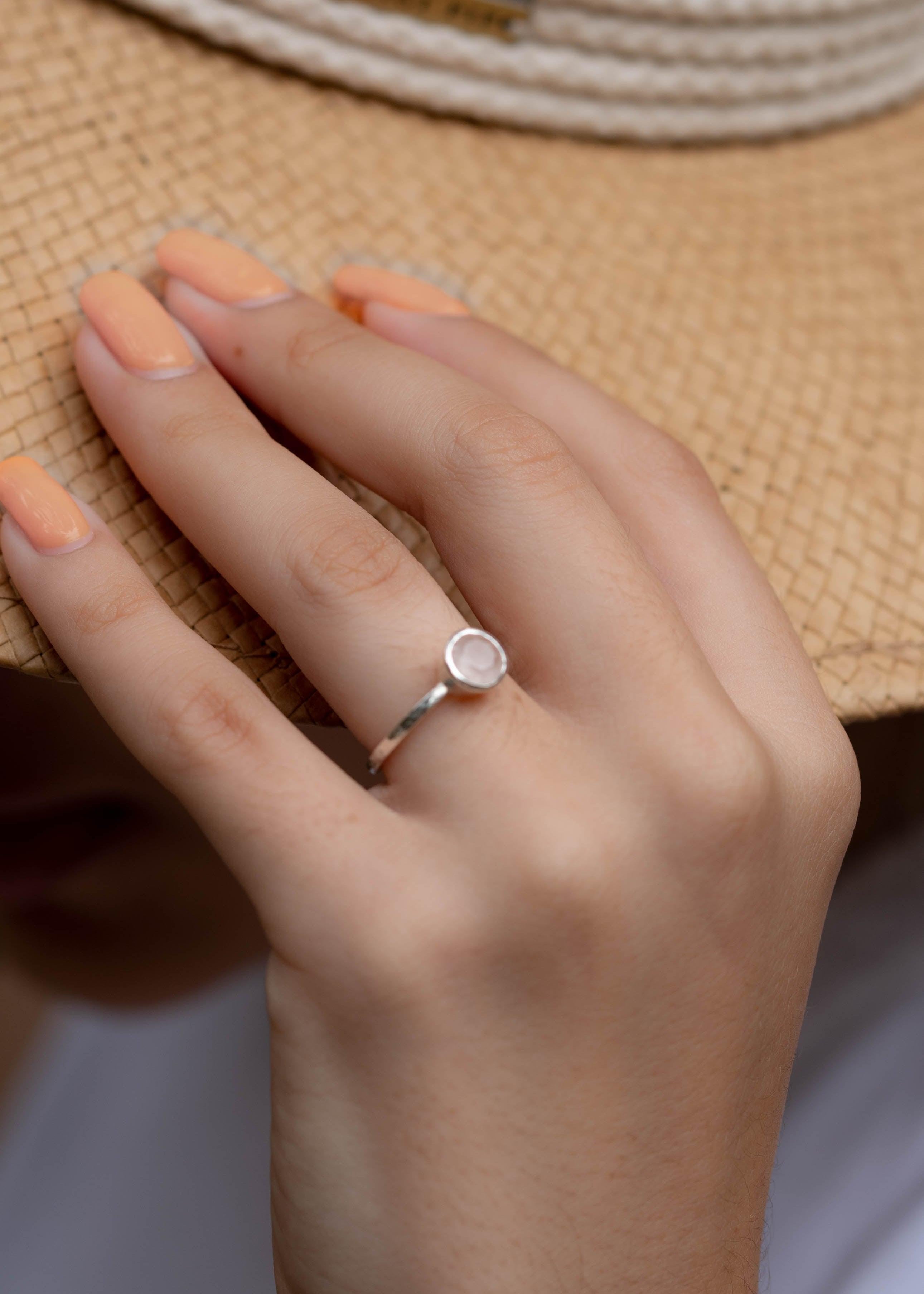 Aline Ring ~ Rose Quartz ~ Sterling Silver 925 ~ MR240 - Maresia Jewelry