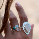 Rose Quartz Gold Ring ~ Sterling Silver 925 ~  Delicate ~ Handmade ~ Gemstone~Statement ~Everyday~ Hippie~Bohemian~Stackable MR240