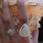 Rose Quartz Gold Ring ~ Sterling Silver 925 ~  Delicate ~ Handmade ~ Gemstone~Statement ~Everyday~ Hippie~Bohemian~Stackable MR240
