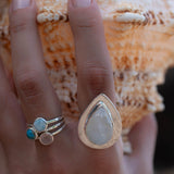 Rose Quartz Gold Ring ~ Sterling Silver 925 ~  Delicate ~ Handmade ~ Gemstone~Statement ~Everyday~ Hippie~Bohemian~Stackable MR240