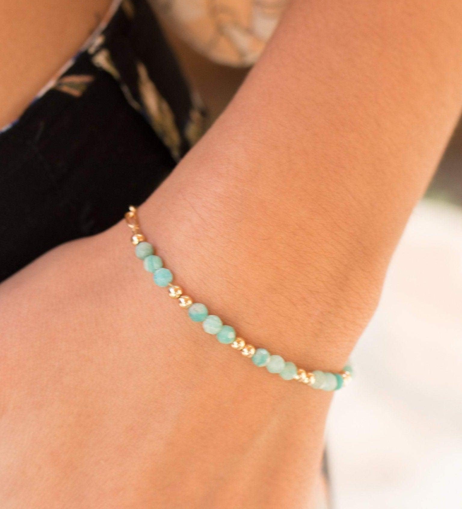 Amazonite Bracelet ~ Gold Filled or Sterling Silver 925 ~ MB017 - Maresia Jewelry