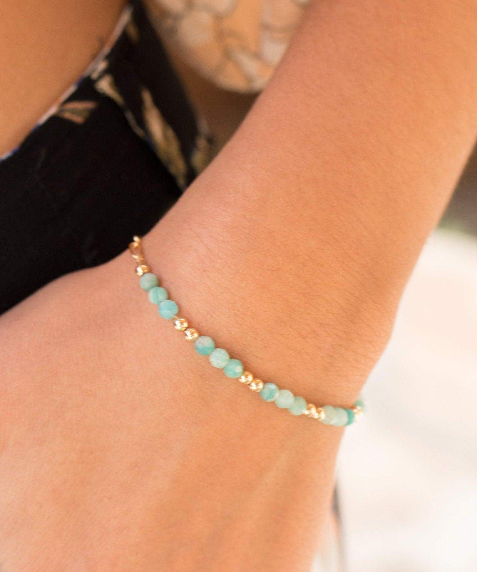 Amazonite Bracelet ~ Gold Filled or Sterling Silver 925 ~ MB017 - Maresia Jewelry