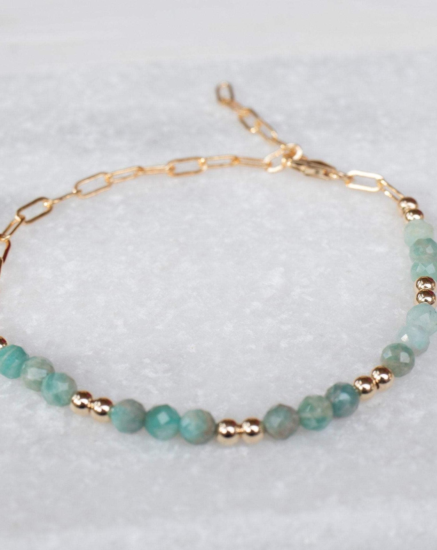 Amazonite Bracelet ~ Gold Filled or Sterling Silver 925 ~ MB017 - Maresia Jewelry