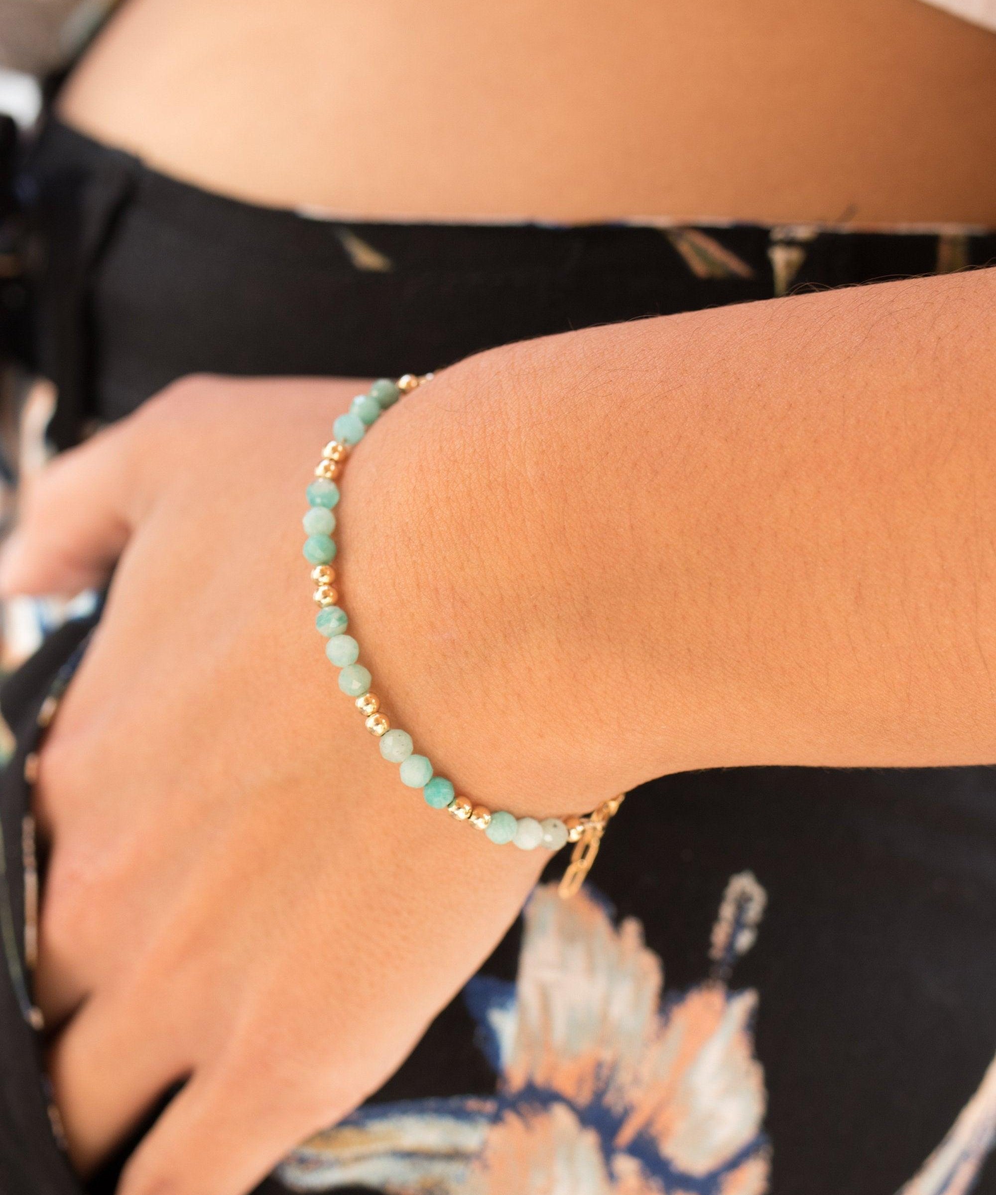 Amazonite Bracelet ~ Gold Filled or Sterling Silver 925 ~ MB017 - Maresia Jewelry