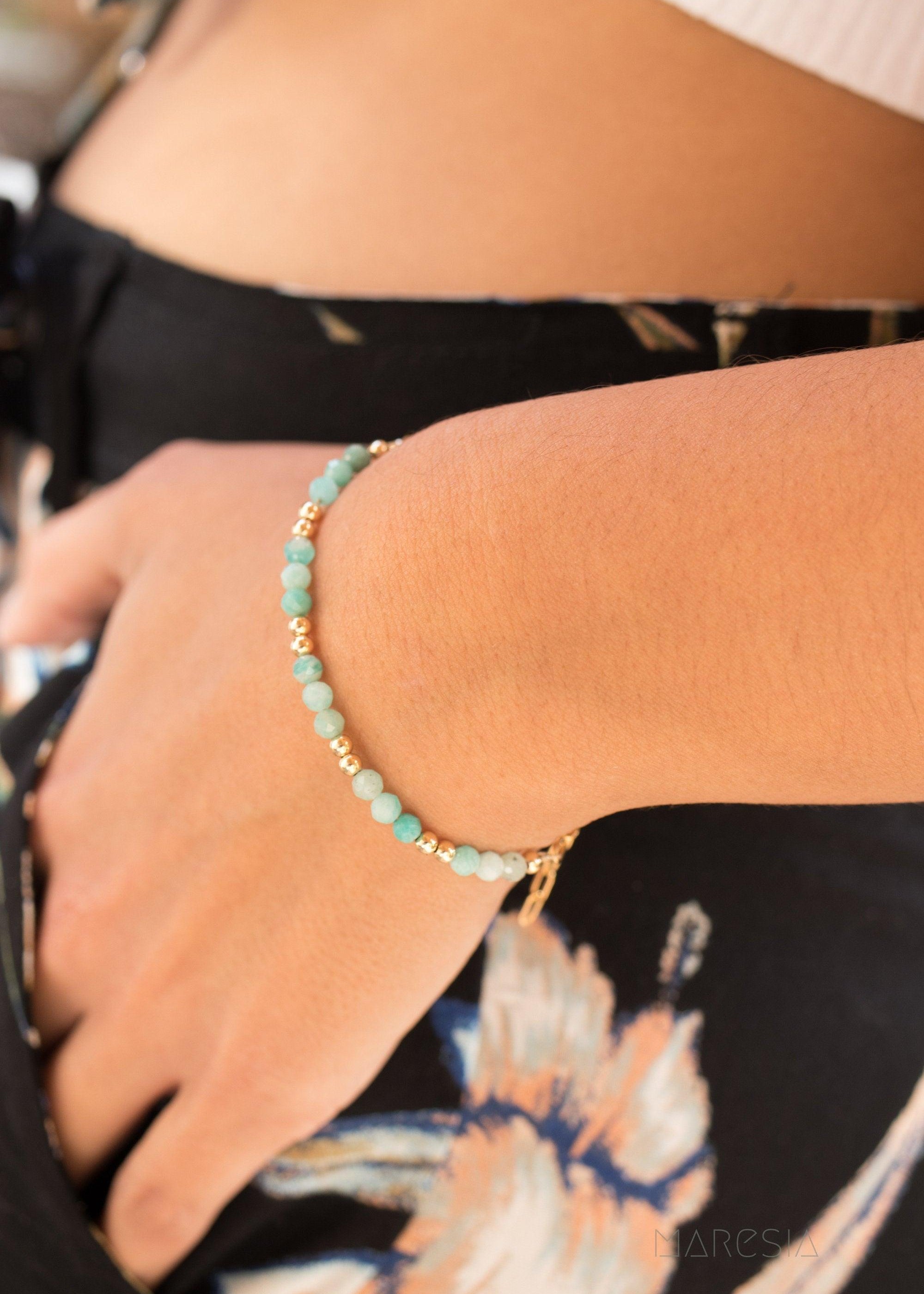 Amazonite Bracelet ~ Gold Filled or Sterling Silver 925 ~ MB017 - Maresia Jewelry
