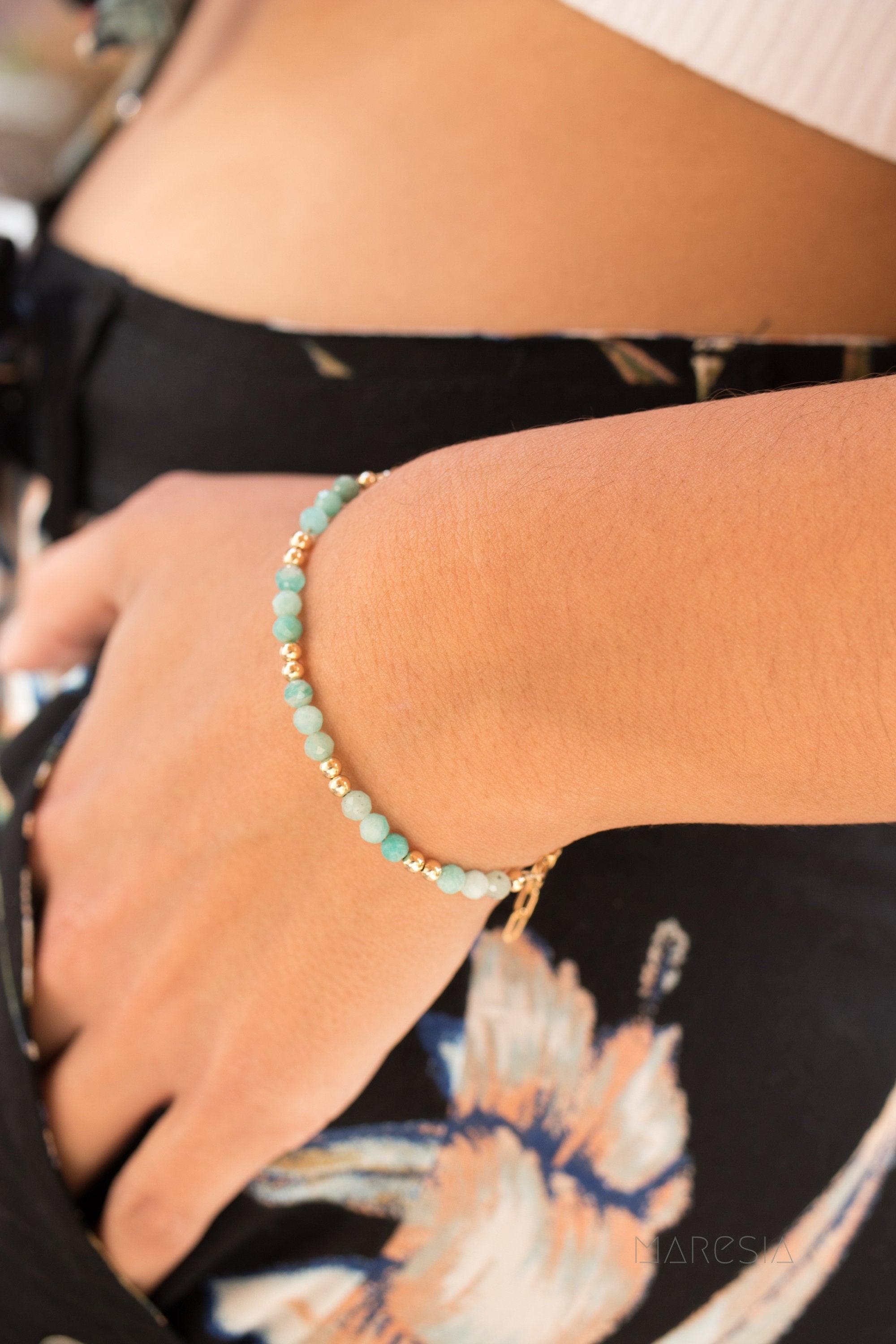 Amazonite Bracelet ~ Gold Filled or Sterling Silver 925 ~ MB017 - Maresia Jewelry
