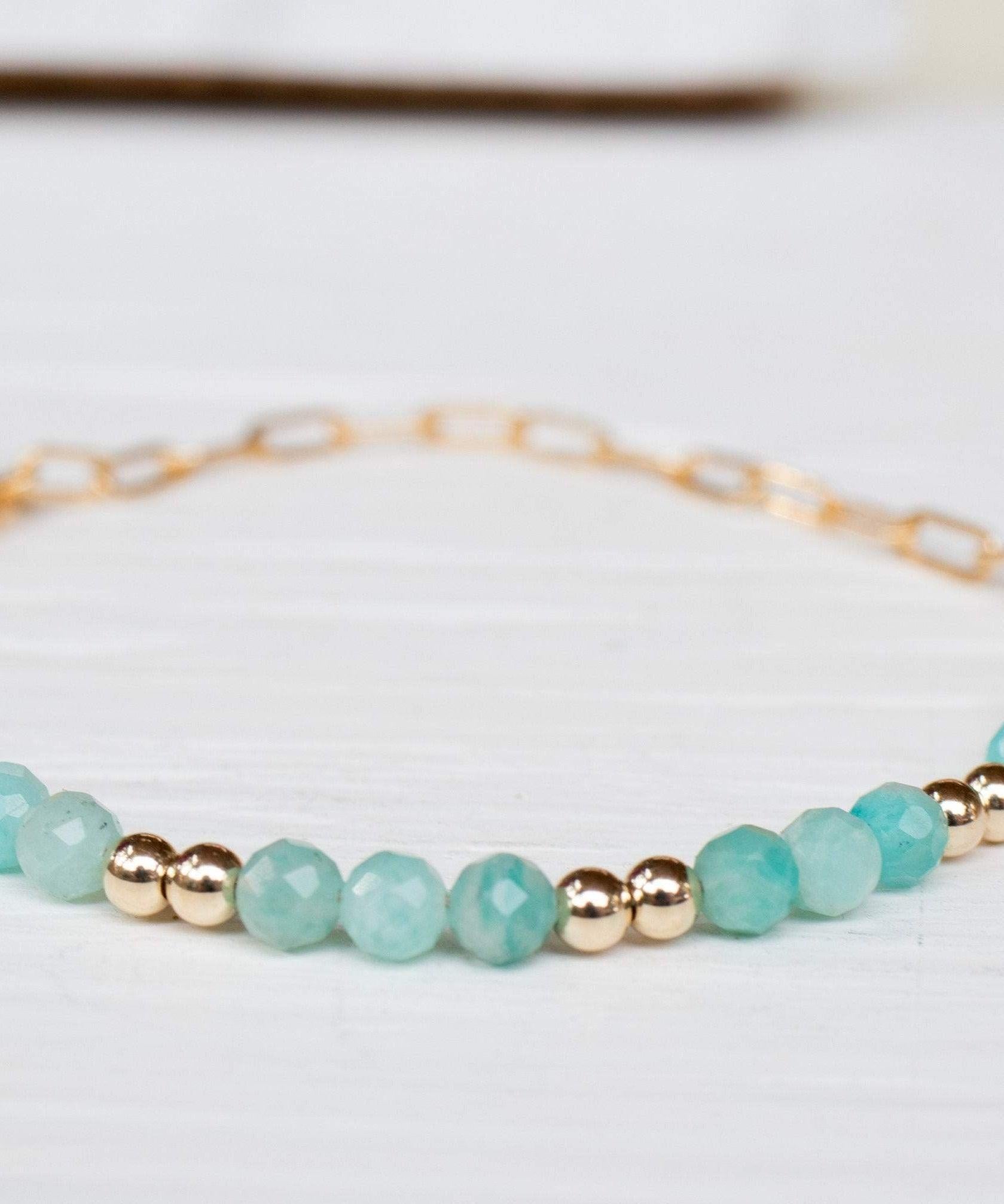 Amazonite Bracelet ~ Gold Filled or Sterling Silver 925 ~ MB017 - Maresia Jewelry