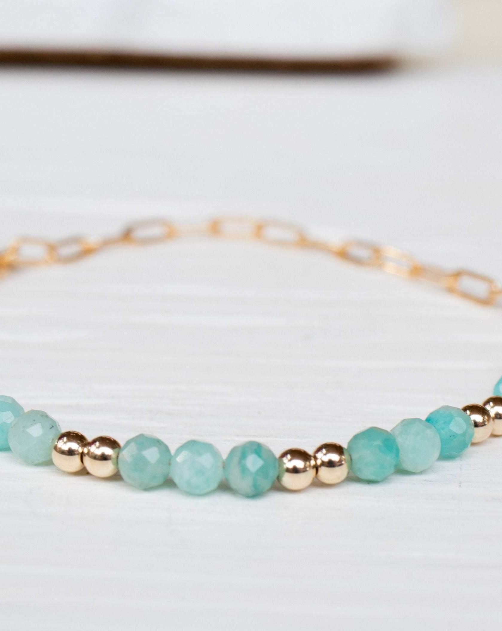 Amazonite Bracelet ~ Gold Filled or Sterling Silver 925 ~ MB017 - Maresia Jewelry