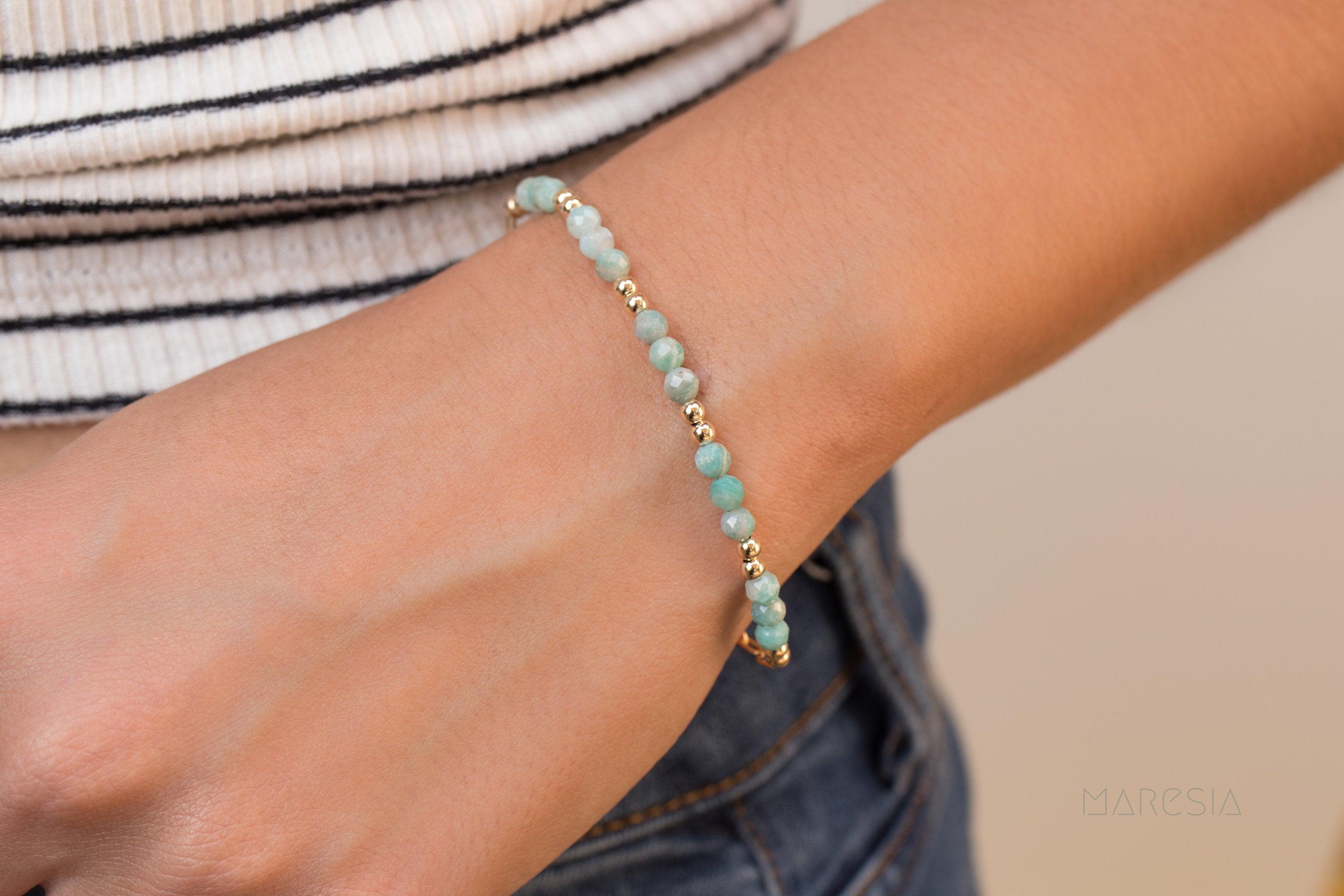 Amazonite Bracelet ~ Gold Filled or Sterling Silver 925 ~ MB017 - Maresia Jewelry