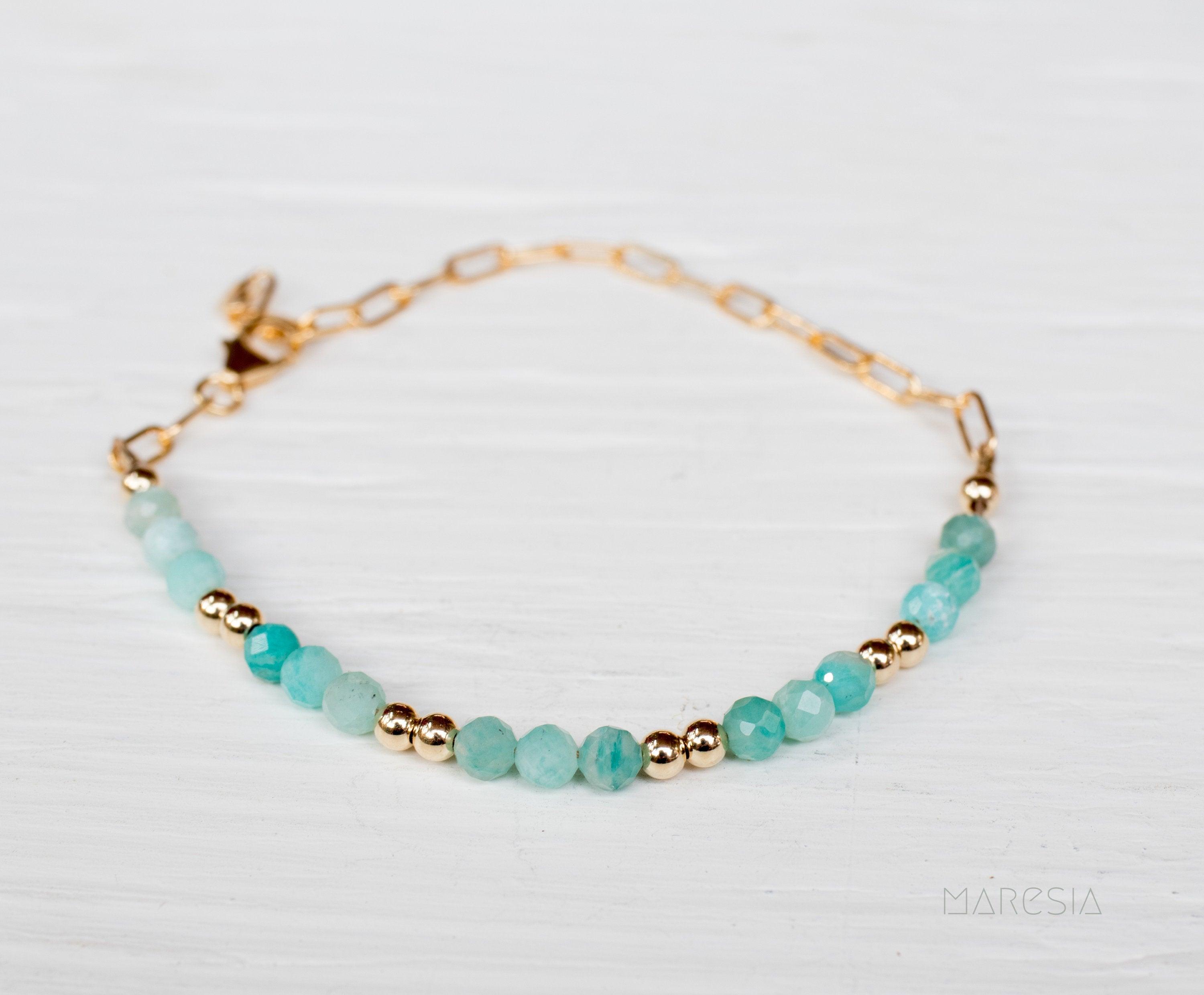 Amazonite Bracelet ~ Gold Filled or Sterling Silver 925 ~ MB017 - Maresia Jewelry