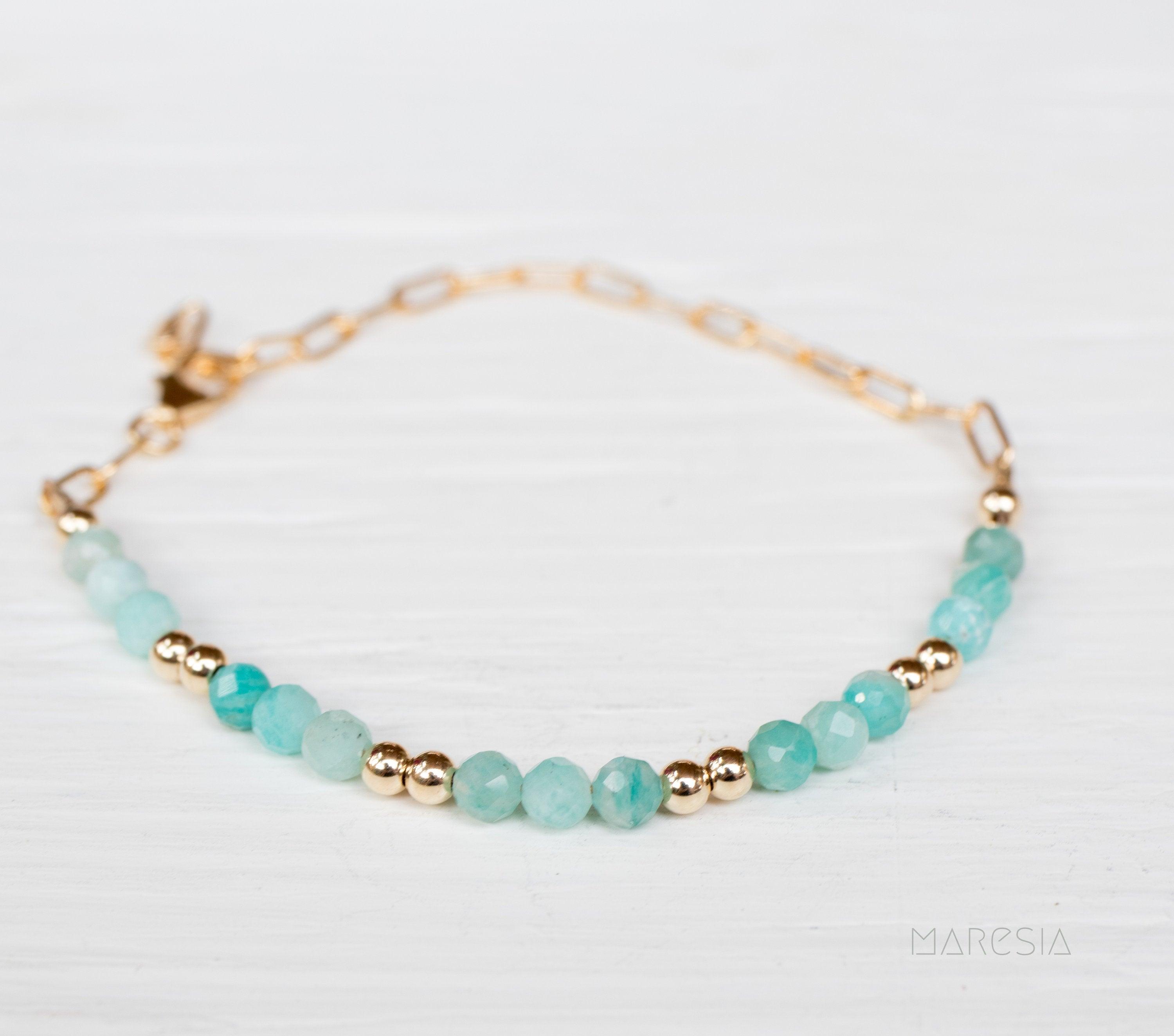 Amazonite Bracelet ~ Gold Filled or Sterling Silver 925 ~ MB017 - Maresia Jewelry