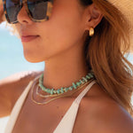 Amazonite Choker ~ Sterling Silver 925 or Gold Filled~ Choker ~ Jewelry ~ Minimalist~ Handmade~ Thin Chain~ Delicate ~Layered MN065