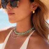 Amazonite Choker ~ Sterling Silver 925 or Gold Filled~ Choker ~ Jewelry ~ Minimalist~ Handmade~ Thin Chain~ Delicate ~Layered MN065
