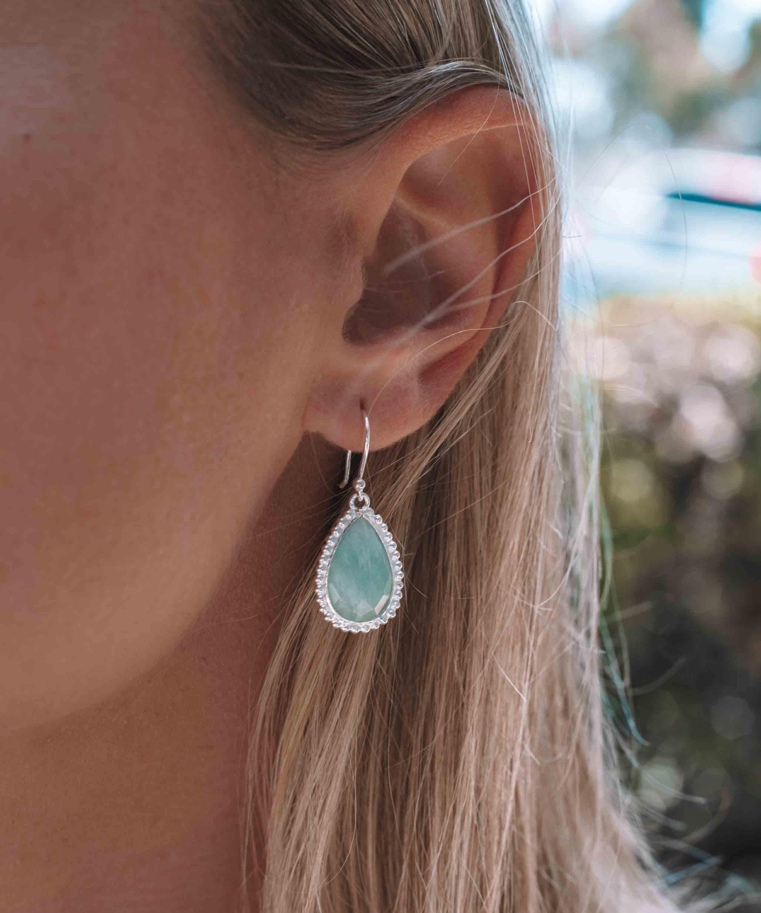 Amazonite Earrings ~ Sterling Silver 925 ~ME196 - Maresia Jewelry