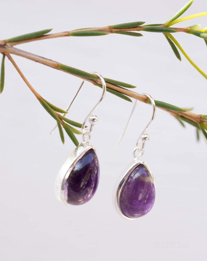 Amethyst Earrings ~ Sterling Silver 925 ~ ME139 - Maresia Jewelry