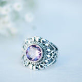Amethyst Ring ~ Sterling Silver 925 ~MR099A - Maresia Jewelry
