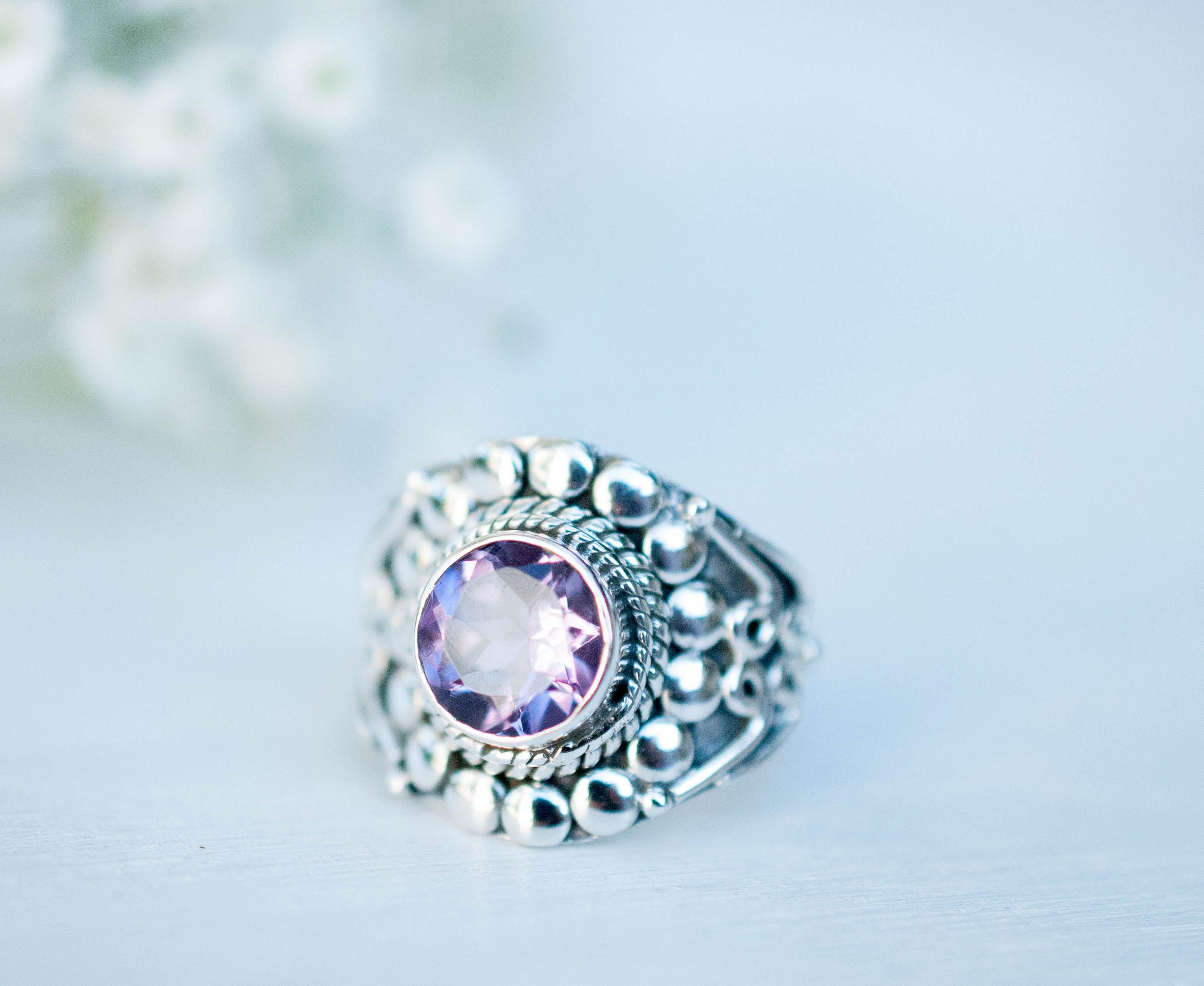 Amethyst Ring ~ Sterling Silver 925 ~MR099A - Maresia Jewelry