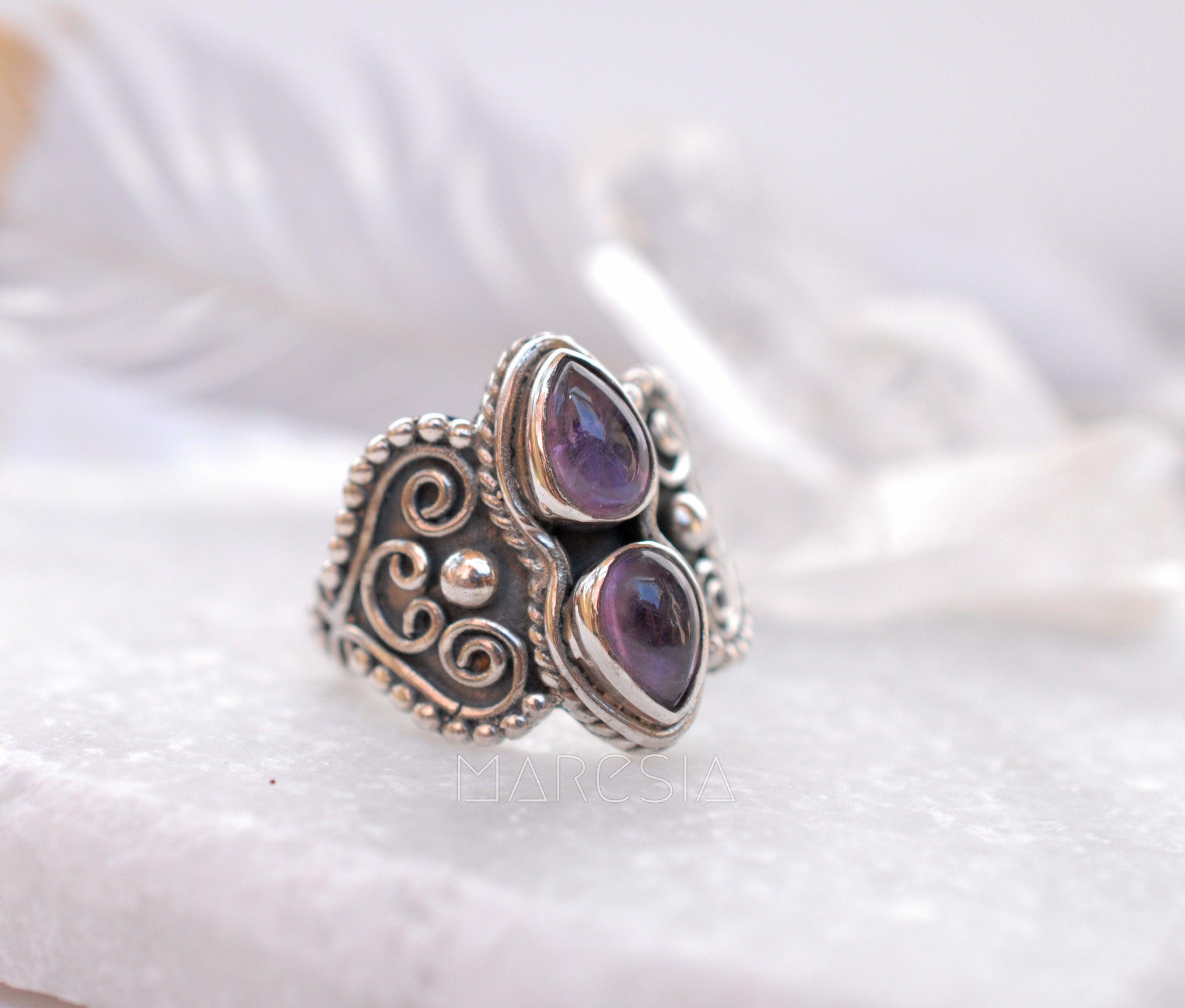 Amethyst Ring ~ Sterling Silver 925 ~ MR106A - Maresia Jewelry