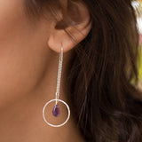 Amethyst Threader Earrings ~ Sterling Silver or Gold Vermeil ~ ME079 - Maresia Jewelry