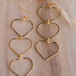 Ana Paula Heart Drop Earrings ~Gold Plated or Silver Plated ~ SME096 - Maresia Jewelry