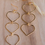 Ana Paula Heart Drop Earrings ~Gold Plated or Silver Plated ~ SME096 - Maresia Jewelry