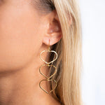 Ana Paula Heart Drop Earrings ~Gold Plated or Silver Plated ~ SME096 - Maresia Jewelry