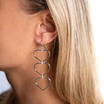 Ana Paula Heart Drop Earrings ~Gold Plated or Silver Plated ~ SME096 - Maresia Jewelry