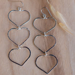 Ana Paula Heart Drop Earrings ~Gold Plated or Silver Plated ~ SME096 - Maresia Jewelry
