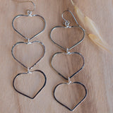 Ana Paula Heart Drop Earrings ~Gold Plated or Silver Plated ~ SME096 - Maresia Jewelry