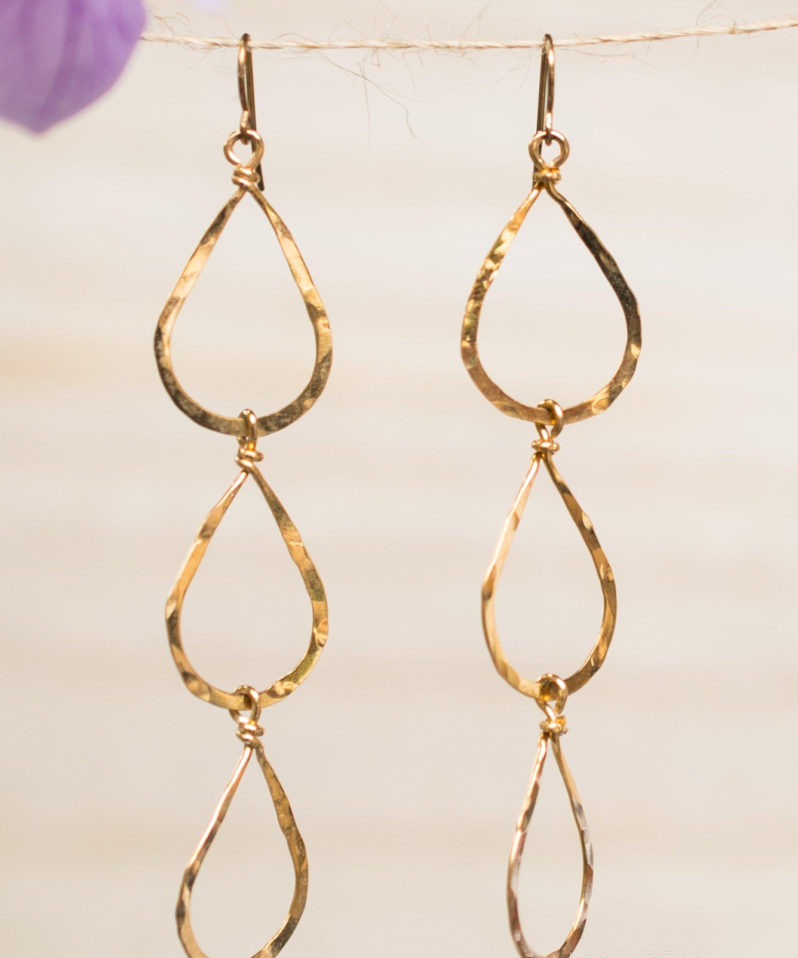 Ana Paula Tear Drop Earrings ~Gold Plated or Silver Plated ~ SME008 - Maresia Jewelry