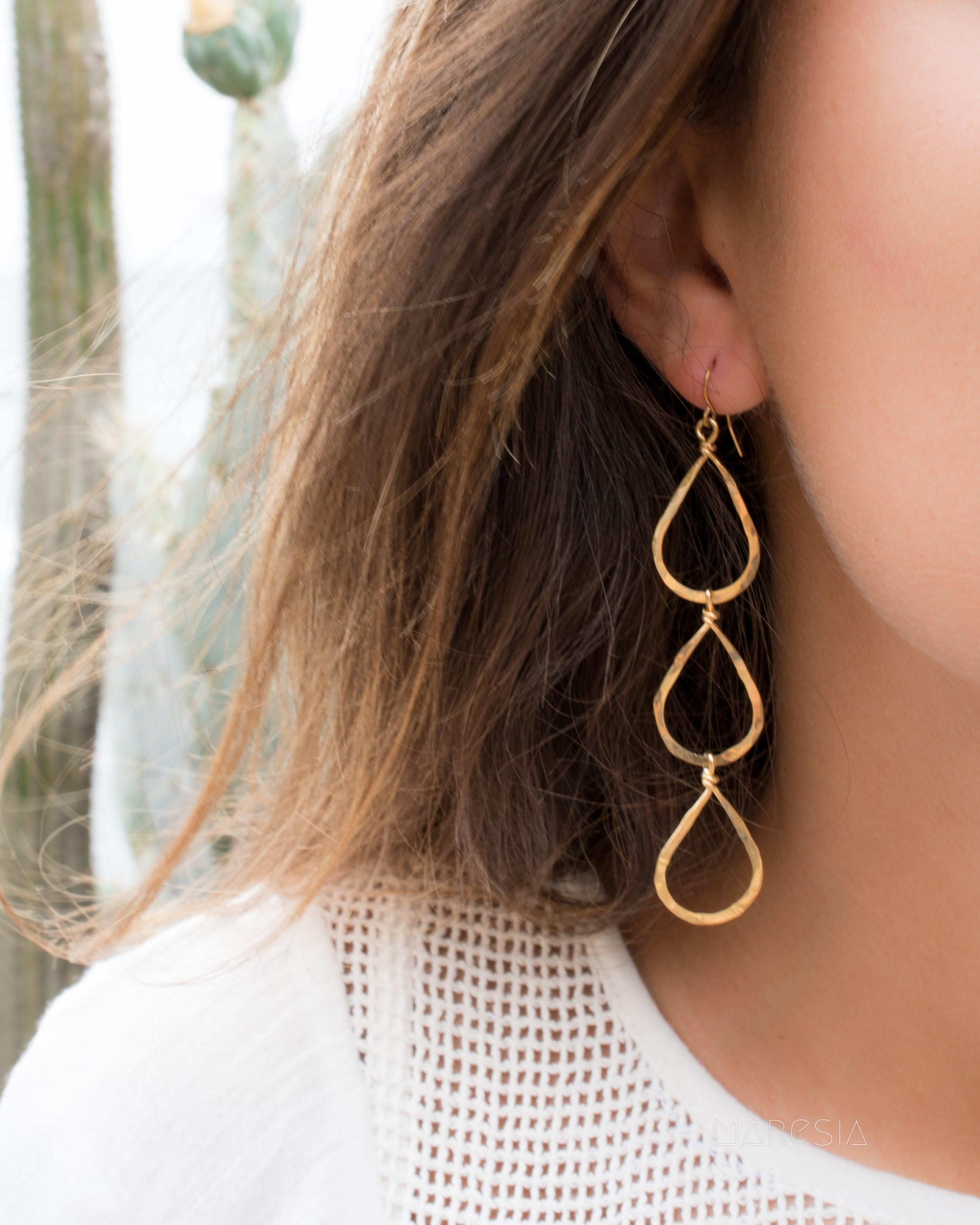 Ana Paula Tear Drop Earrings ~Gold Plated or Silver Plated ~ SME008 - Maresia Jewelry