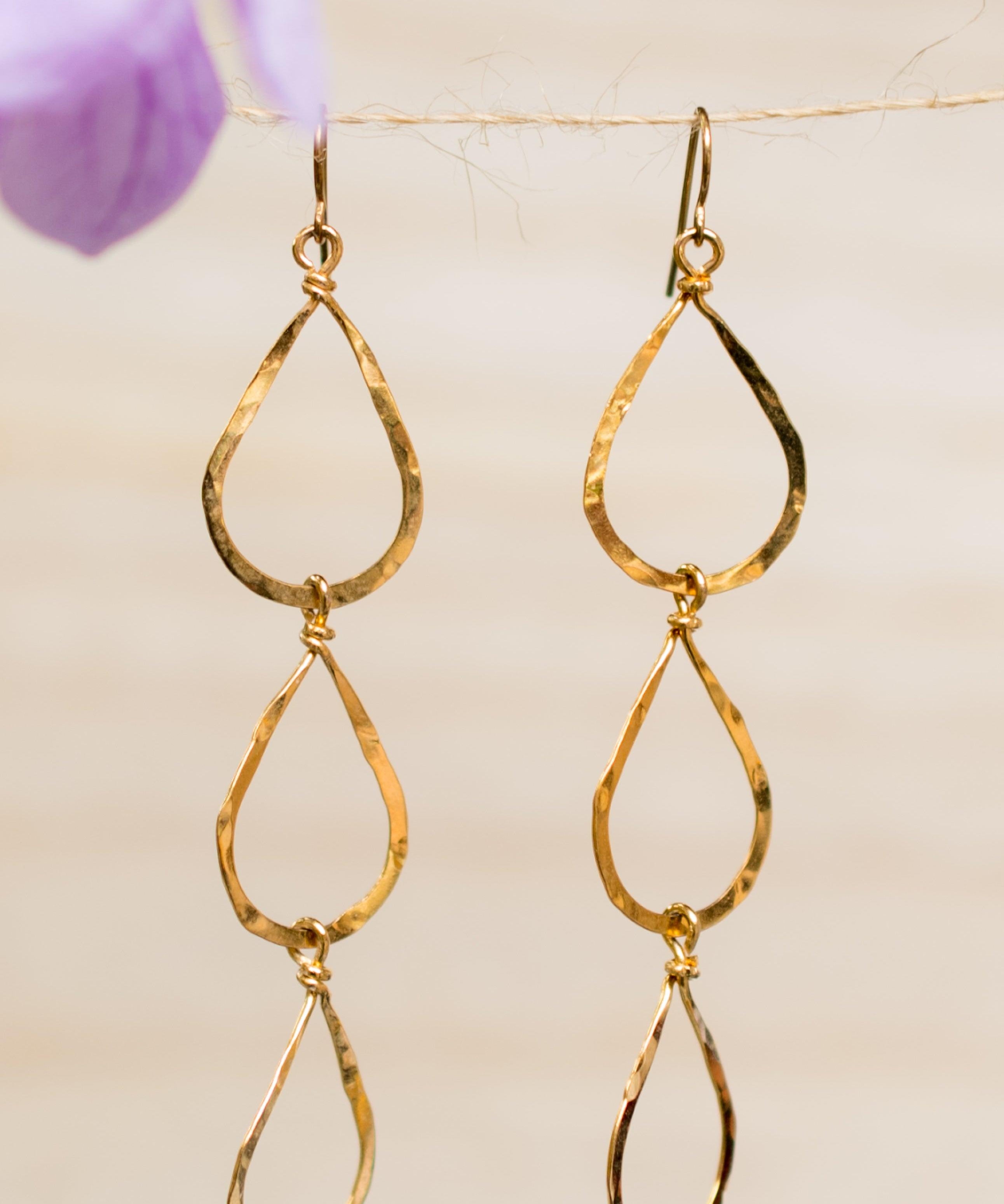 Ana Paula Tear Drop Earrings ~Gold Plated or Silver Plated ~ SME008 - Maresia Jewelry