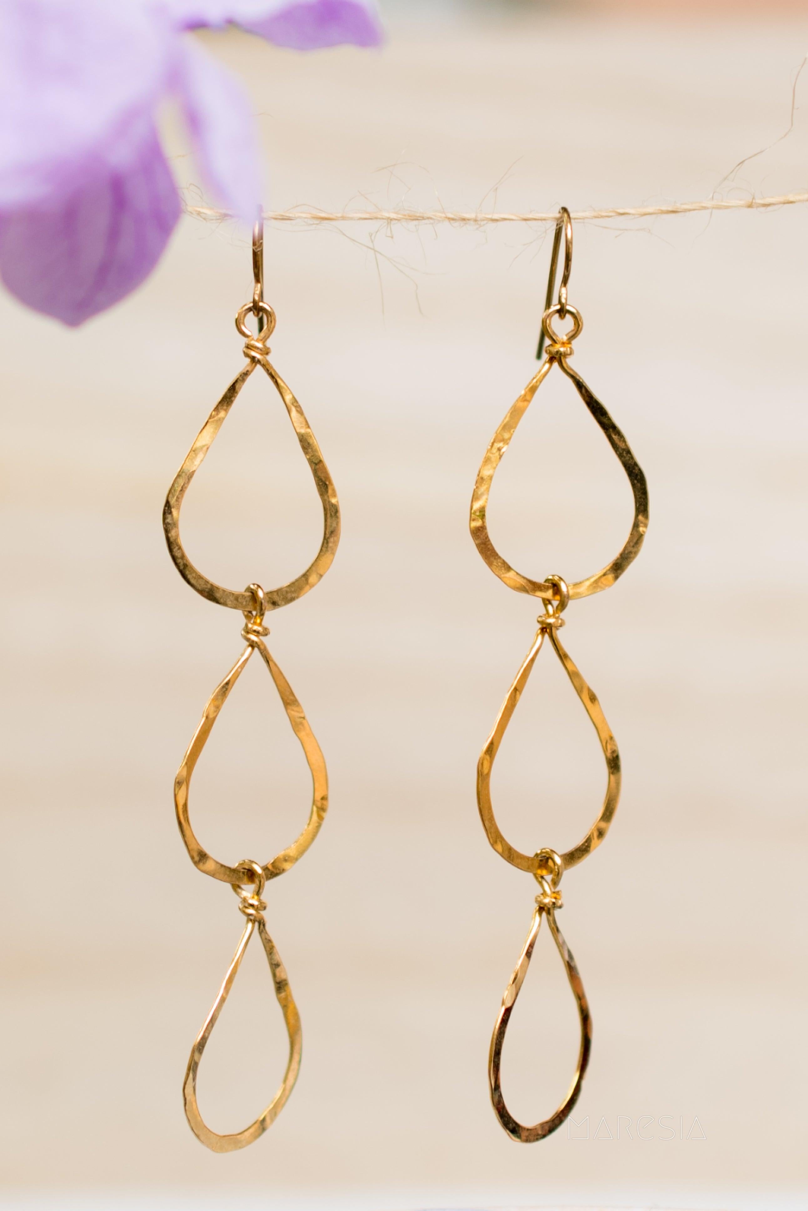 Ana Paula Tear Drop Earrings ~Gold Plated or Silver Plated ~ SME008 - Maresia Jewelry