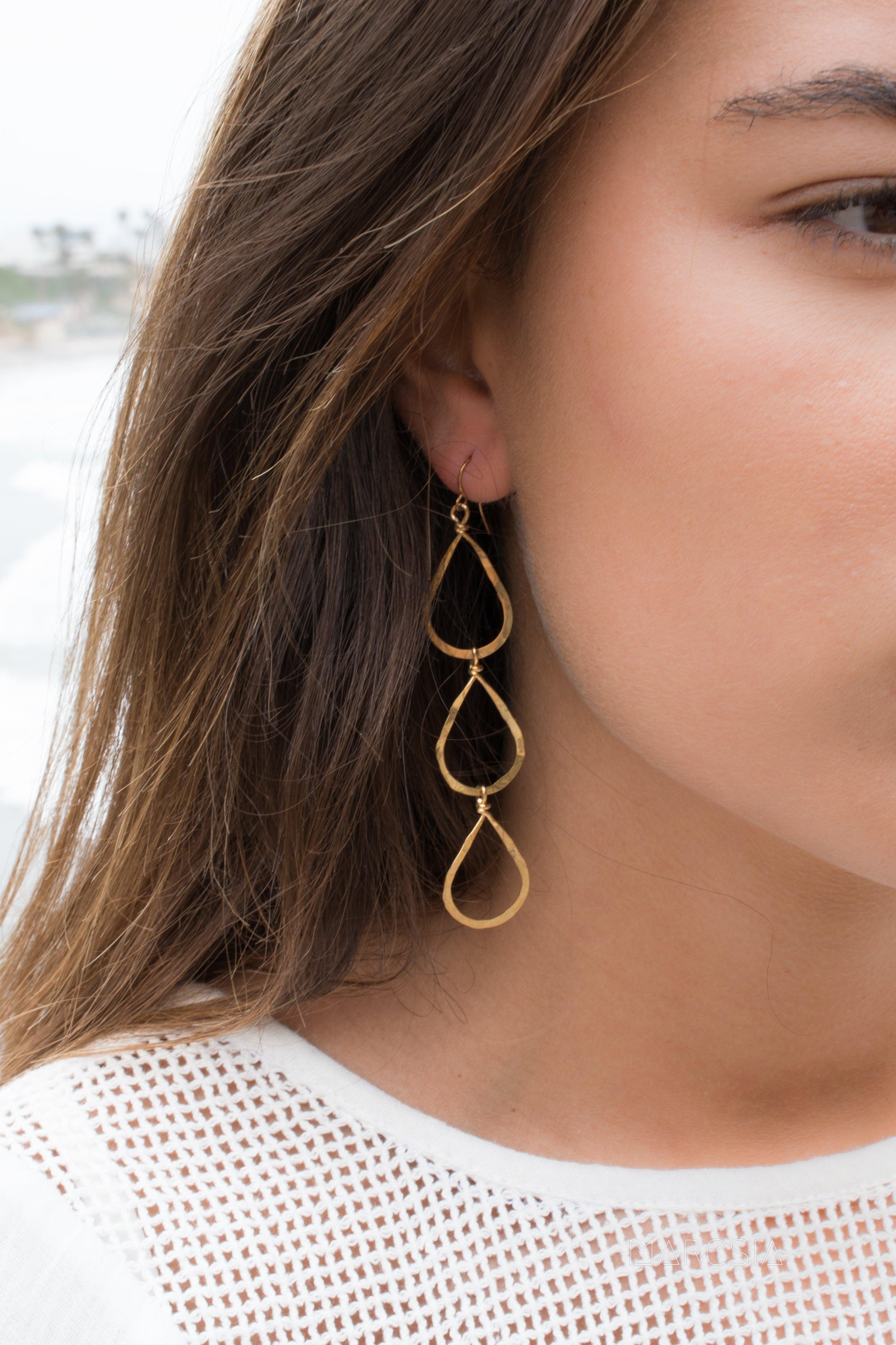 Ana Paula Tear Drop Earrings ~Gold Plated or Silver Plated ~ SME008 - Maresia Jewelry