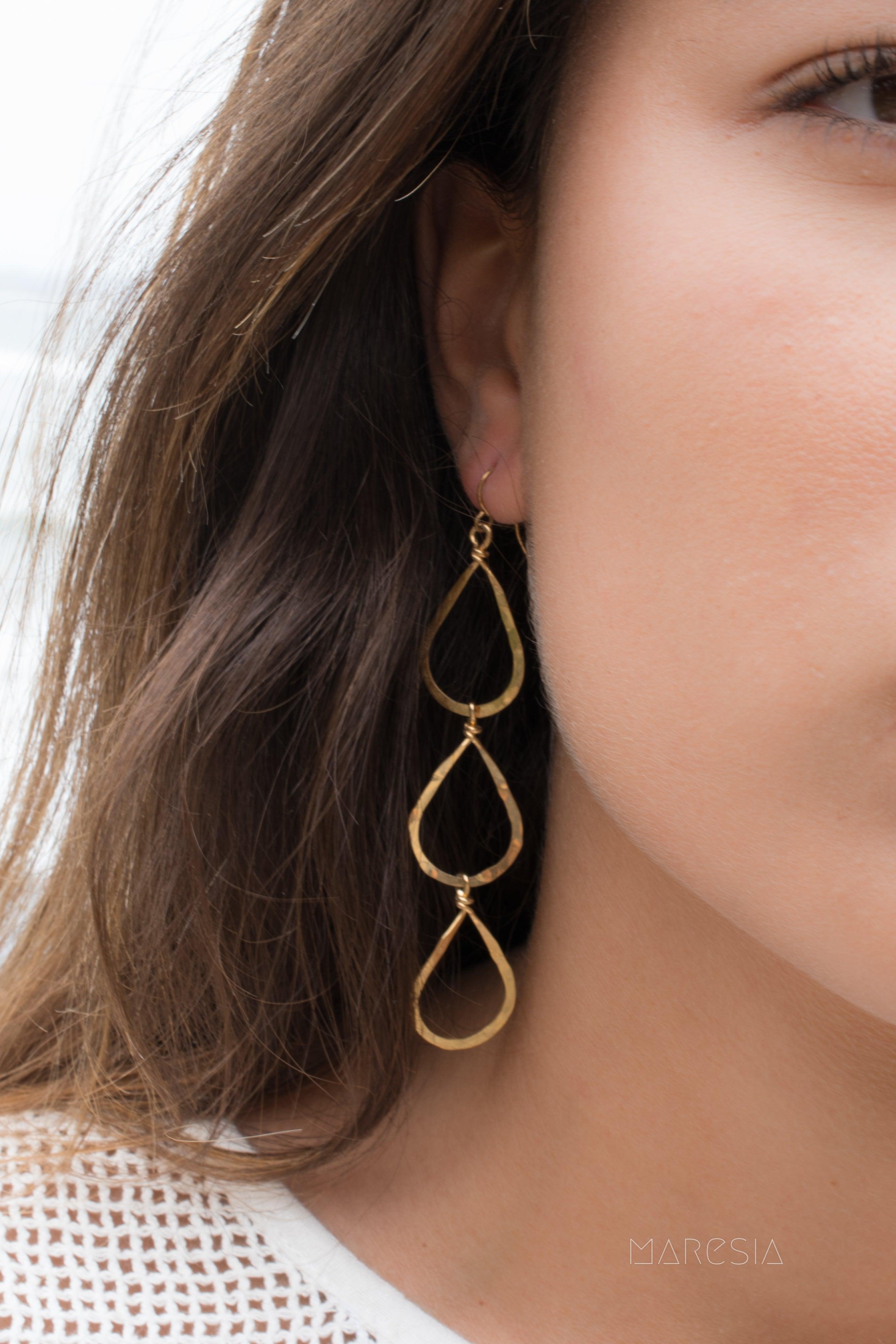 Ana Paula Tear Drop Earrings ~Gold Plated or Silver Plated ~ SME008 - Maresia Jewelry
