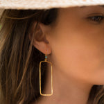 Ana Rectangular Turquoise Earrings ~Gold Plated or Silver Plated ~ SME023 - Maresia Jewelry