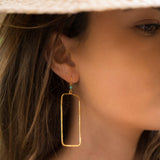 Ana Rectangular Turquoise Earrings ~Gold Plated or Silver Plated ~ SME023 - Maresia Jewelry