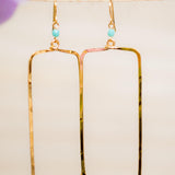 Ana Rectangular Turquoise Earrings ~Gold Plated or Silver Plated ~ SME023 - Maresia Jewelry